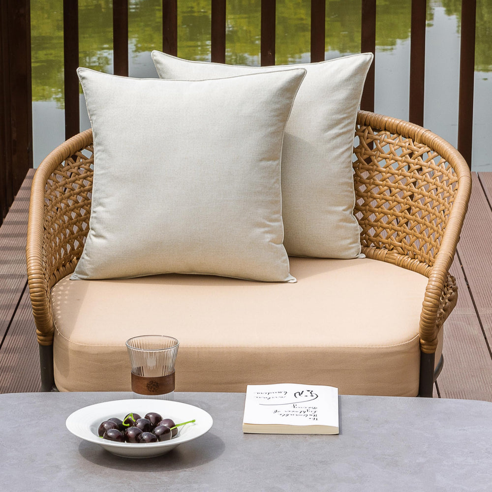 NiNi ALL pillow covers on patio chairs