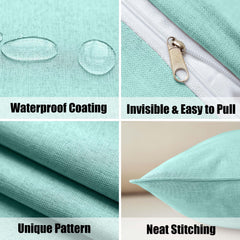 NiNi ALL Waterproof Outdoor Pillow Cover Lake Blue on patio furniture