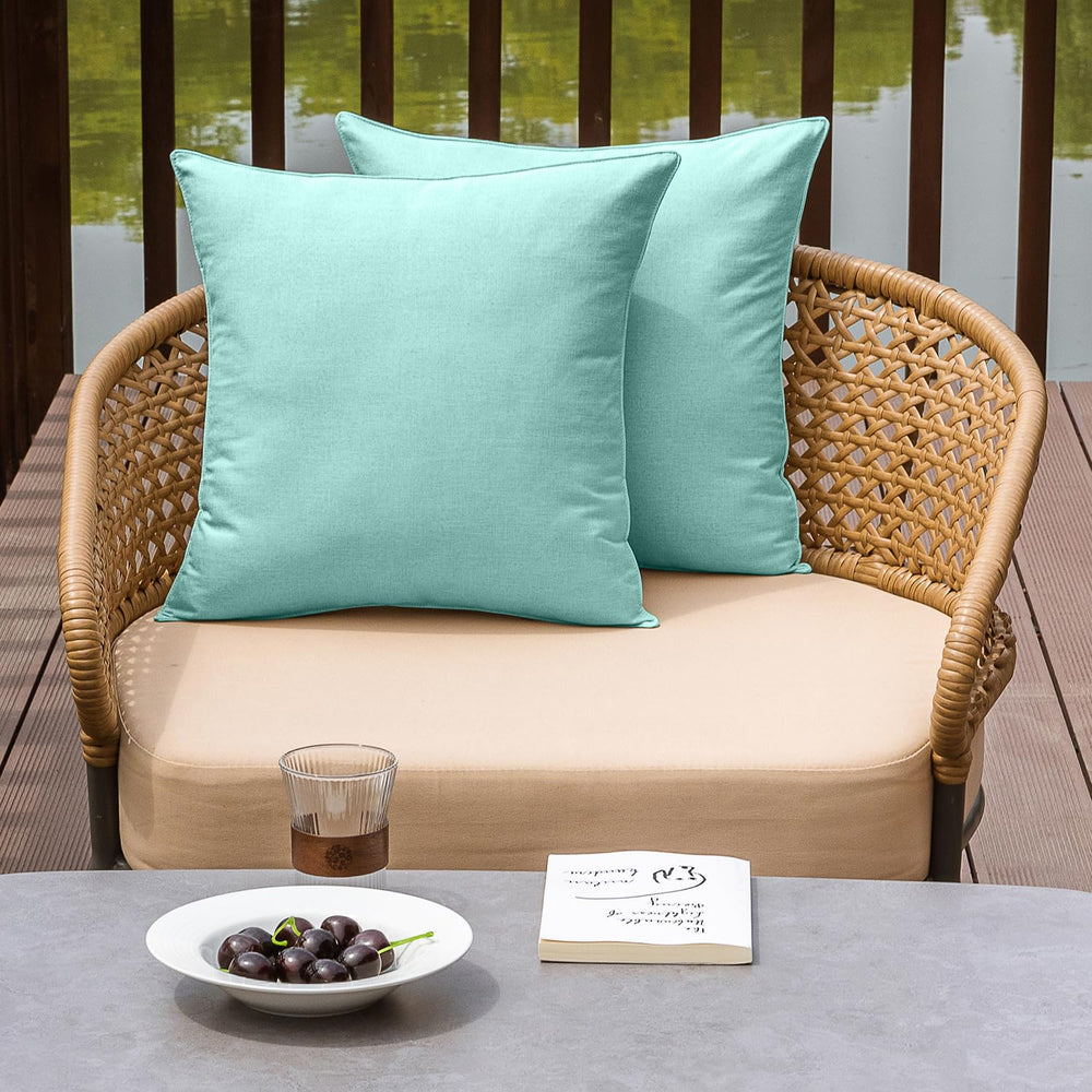 NiNi ALL Waterproof Outdoor Pillow Cover Lake Blue with hidden zipper