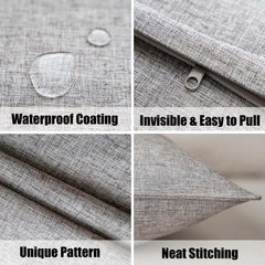NiNi ALL Waterproof Outdoor Pillow Covers 16x16 grey in garden setting