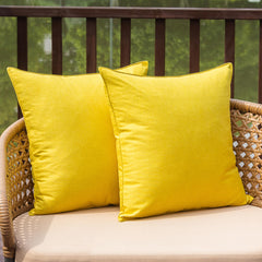 NiNi ALL Waterproof Outdoor Pillow Covers, Yellow, front view