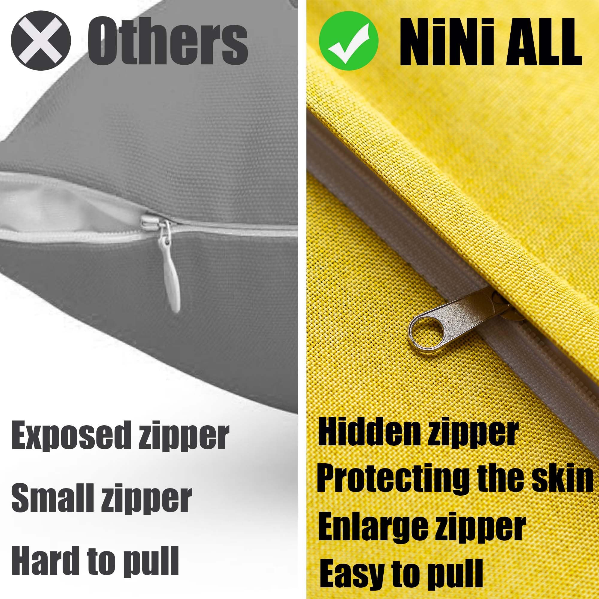 NiNi ALL waterproof pillow covers in garden setting