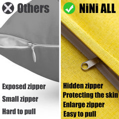 NiNi ALL waterproof pillow covers in garden setting