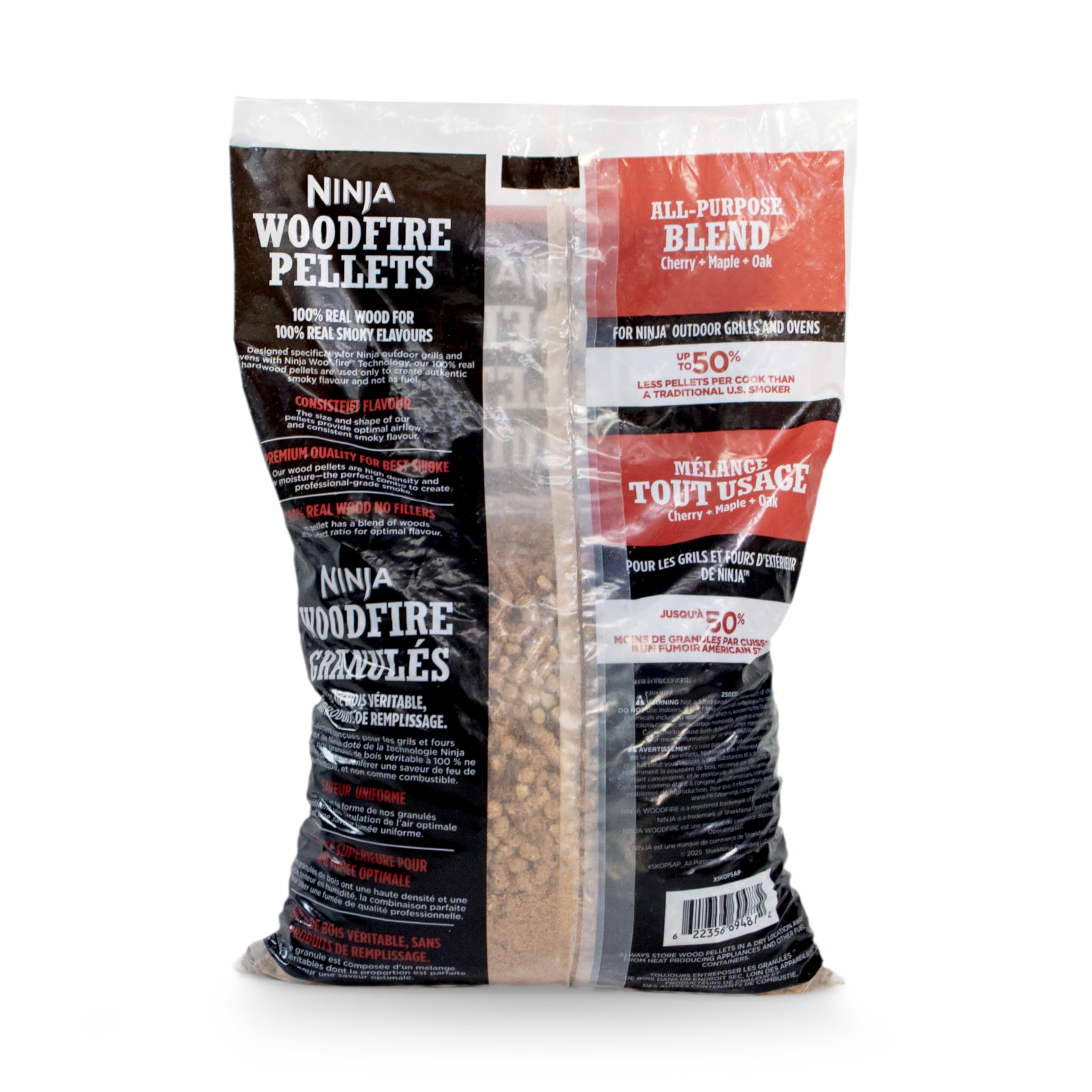 Ninja Woodfire All Purpose Pellets in use on grill