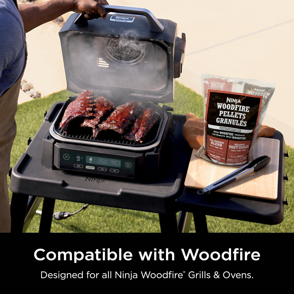 Ninja Woodfire All Purpose Pellets red bag on patio