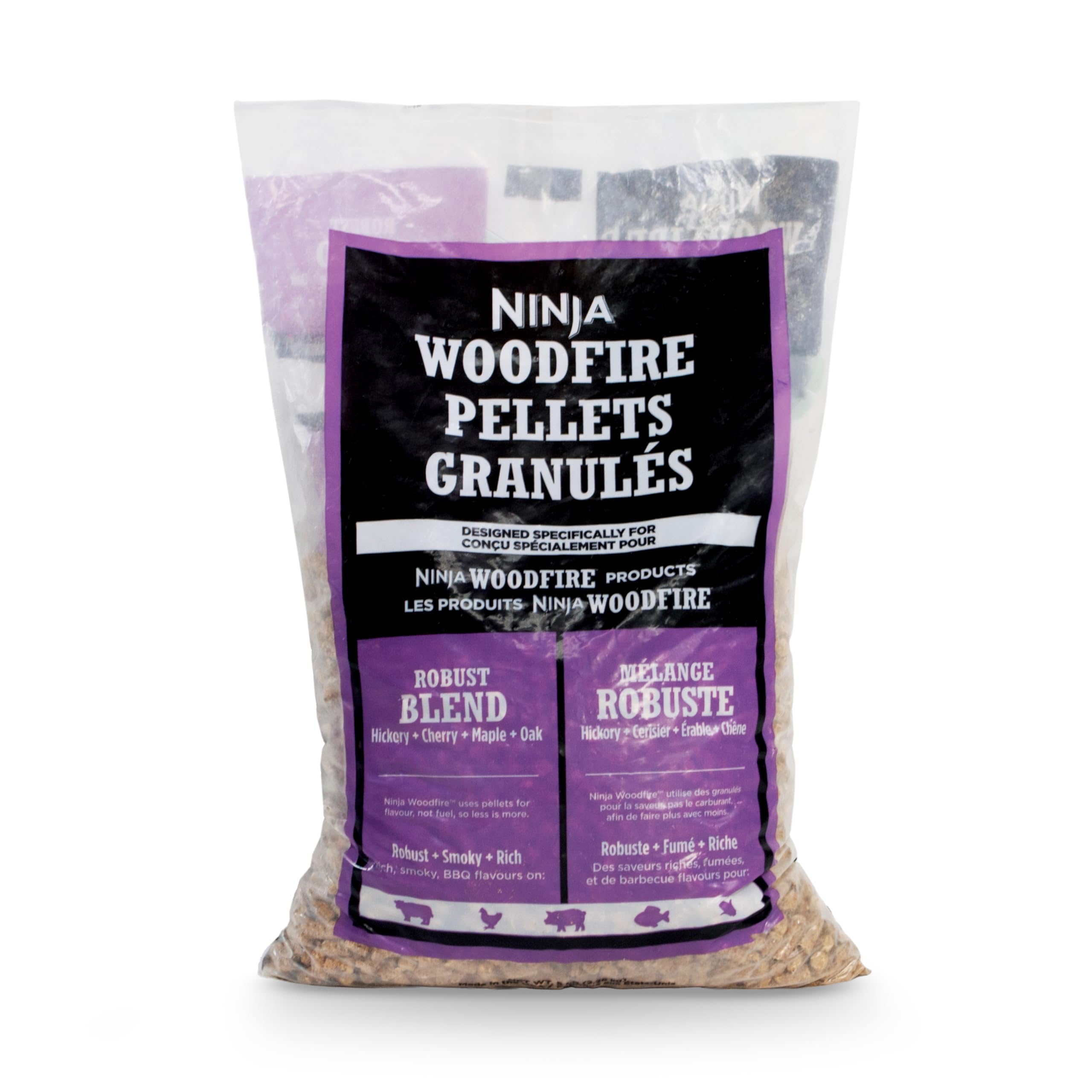 Ninja Woodfire Pellets 5-lb Robust Blend purple bag front view
