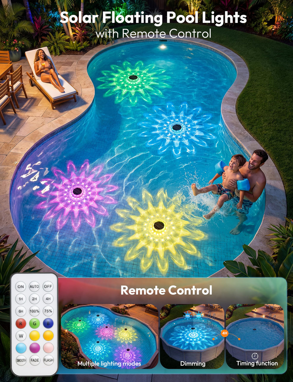 NIORSUN Floating Solar Pool Light remote control