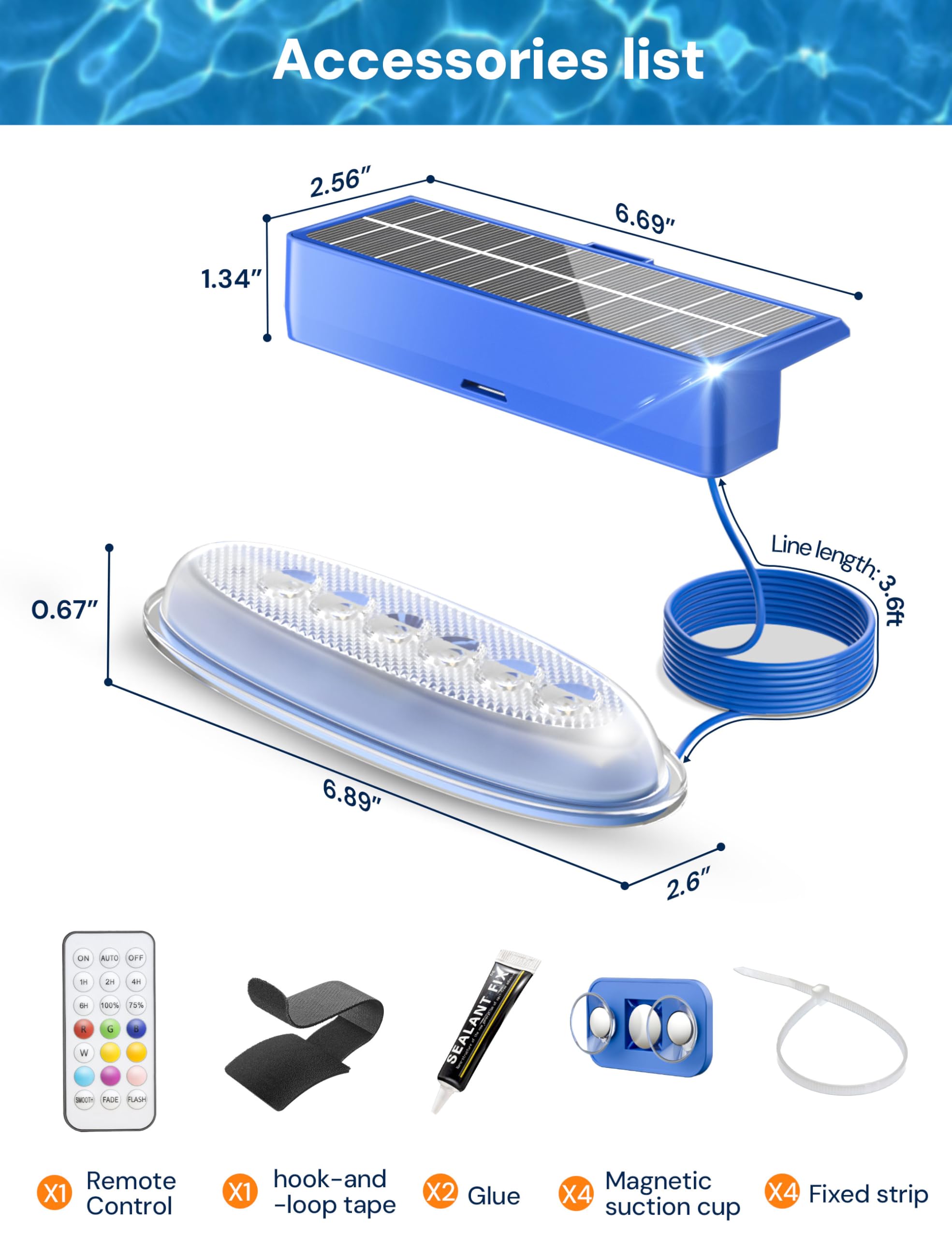 NIORSUN Solar Pool Lights - Mounted on above ground pool