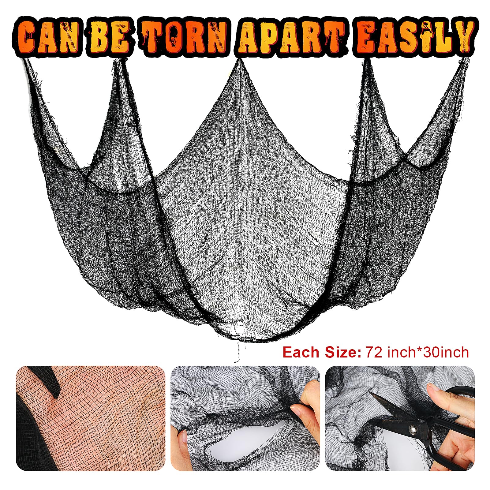 Nirohee black creepy cloth used for Halloween party decor
