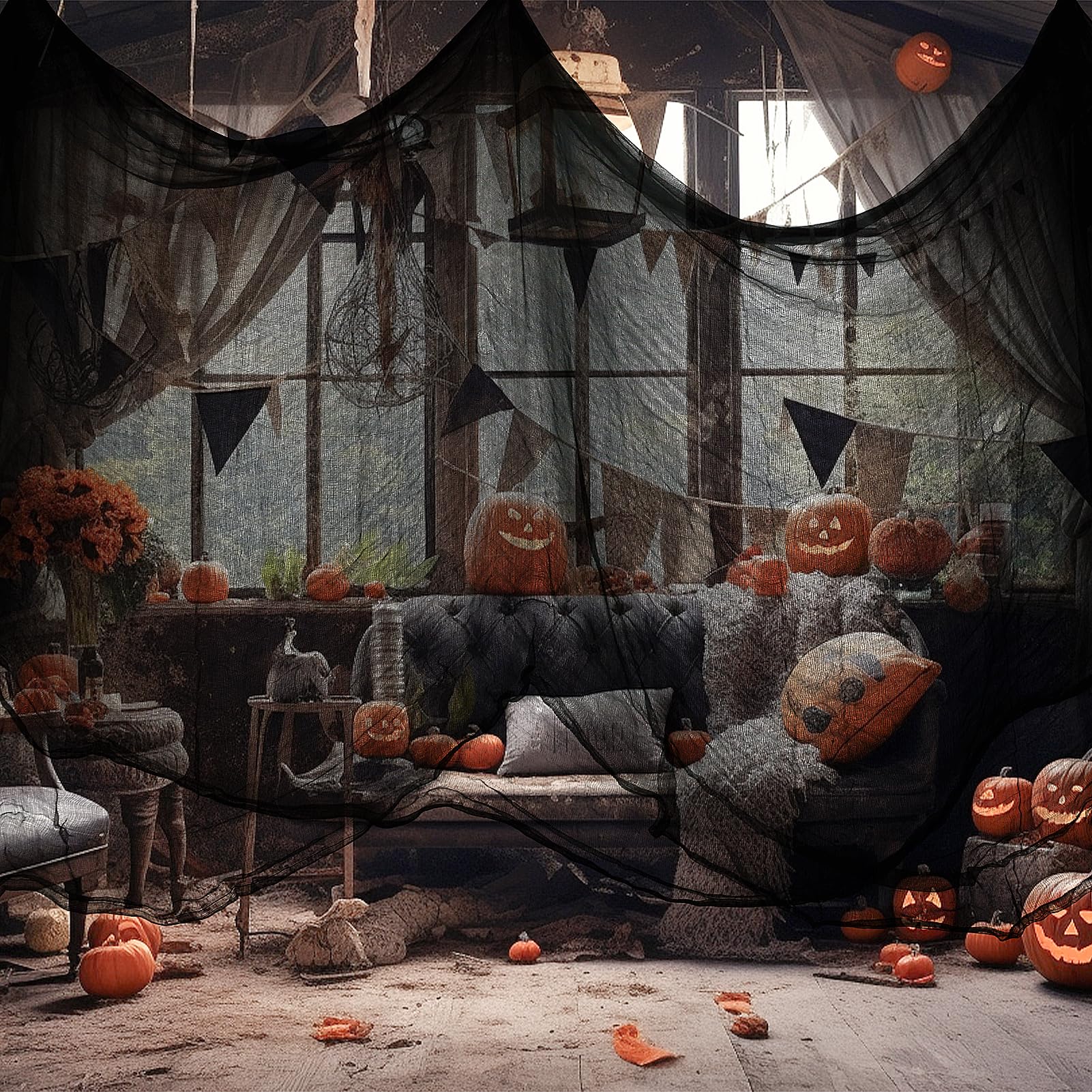 Nirohee Halloween Black Creepy Cloth cut into different shapes