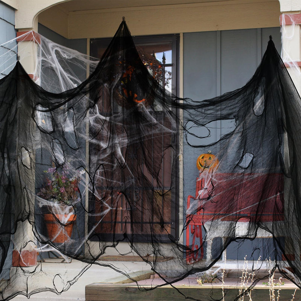 Nirohee Halloween Black Creepy Cloth used as table covering