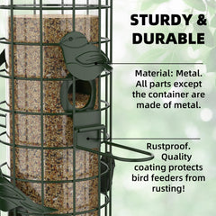 Niser Squirrel Proof Bird Feeder with finches feeding