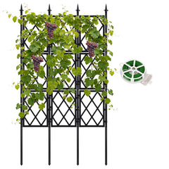 Nisoger Garden Trellis 5.25FT black metal lattice front view
