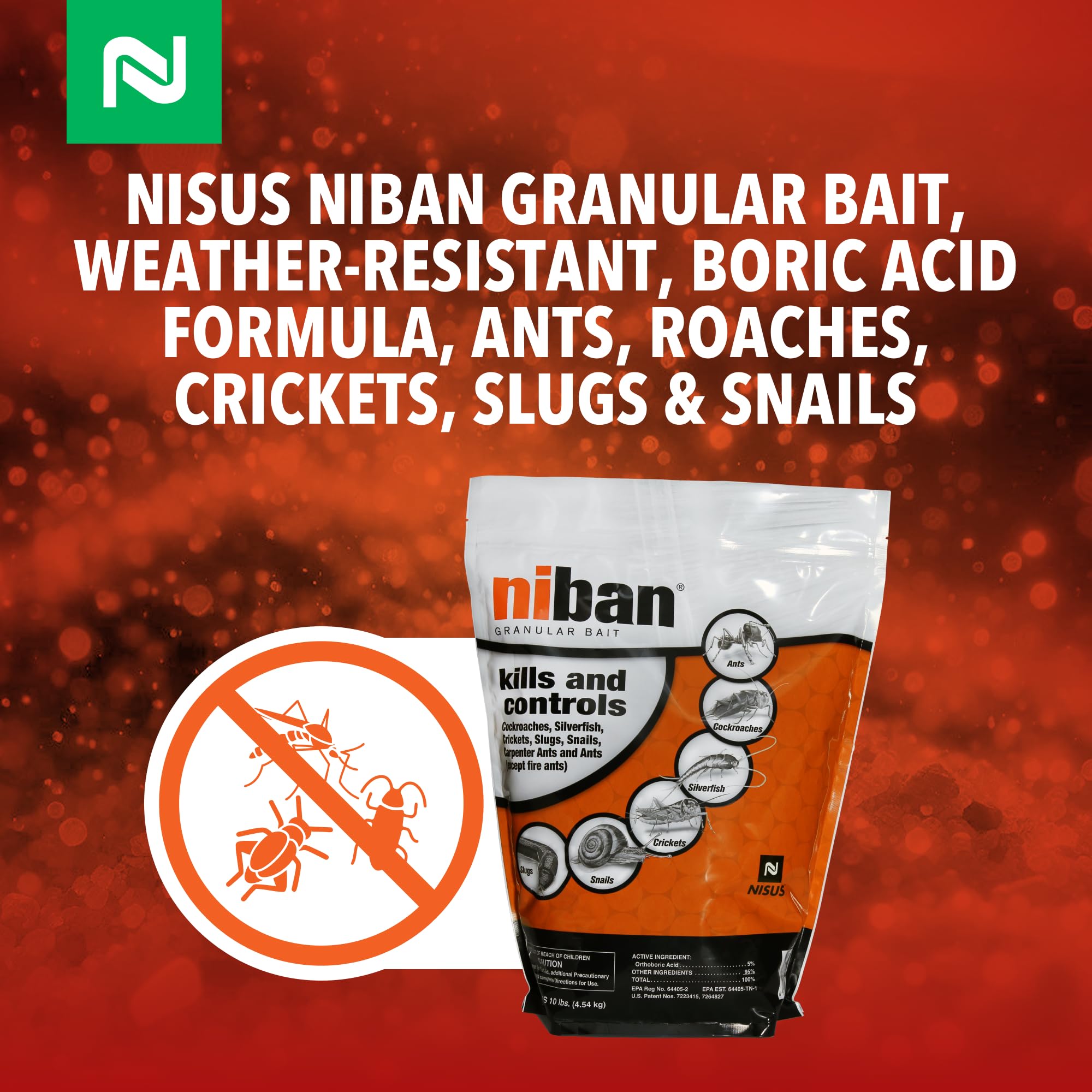 Nisus Niban Granular Bait application in a garden setting