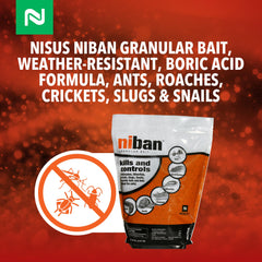 Nisus Niban Granular Bait application in a garden setting