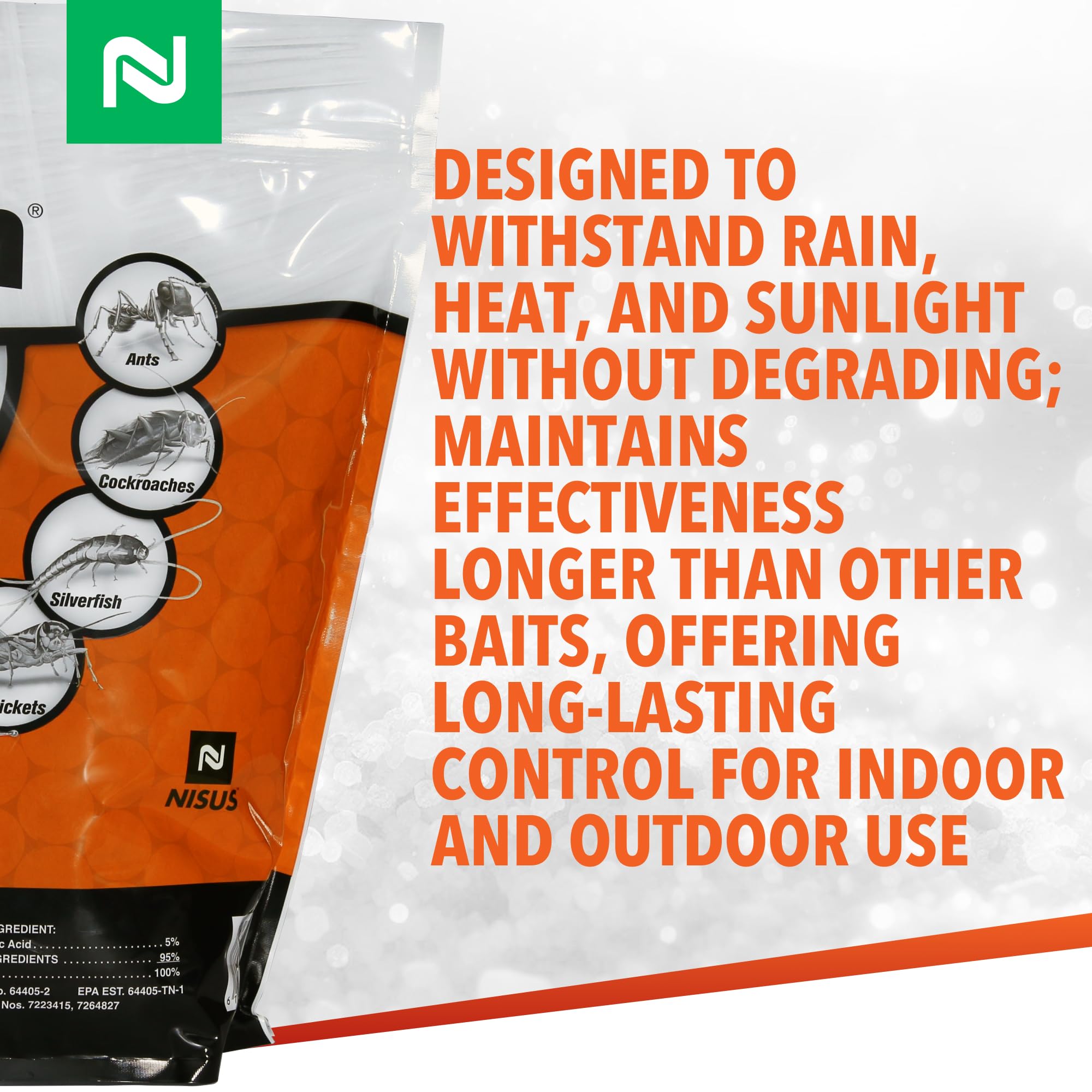Nisus Niban Granular Bait back view showing ingredients