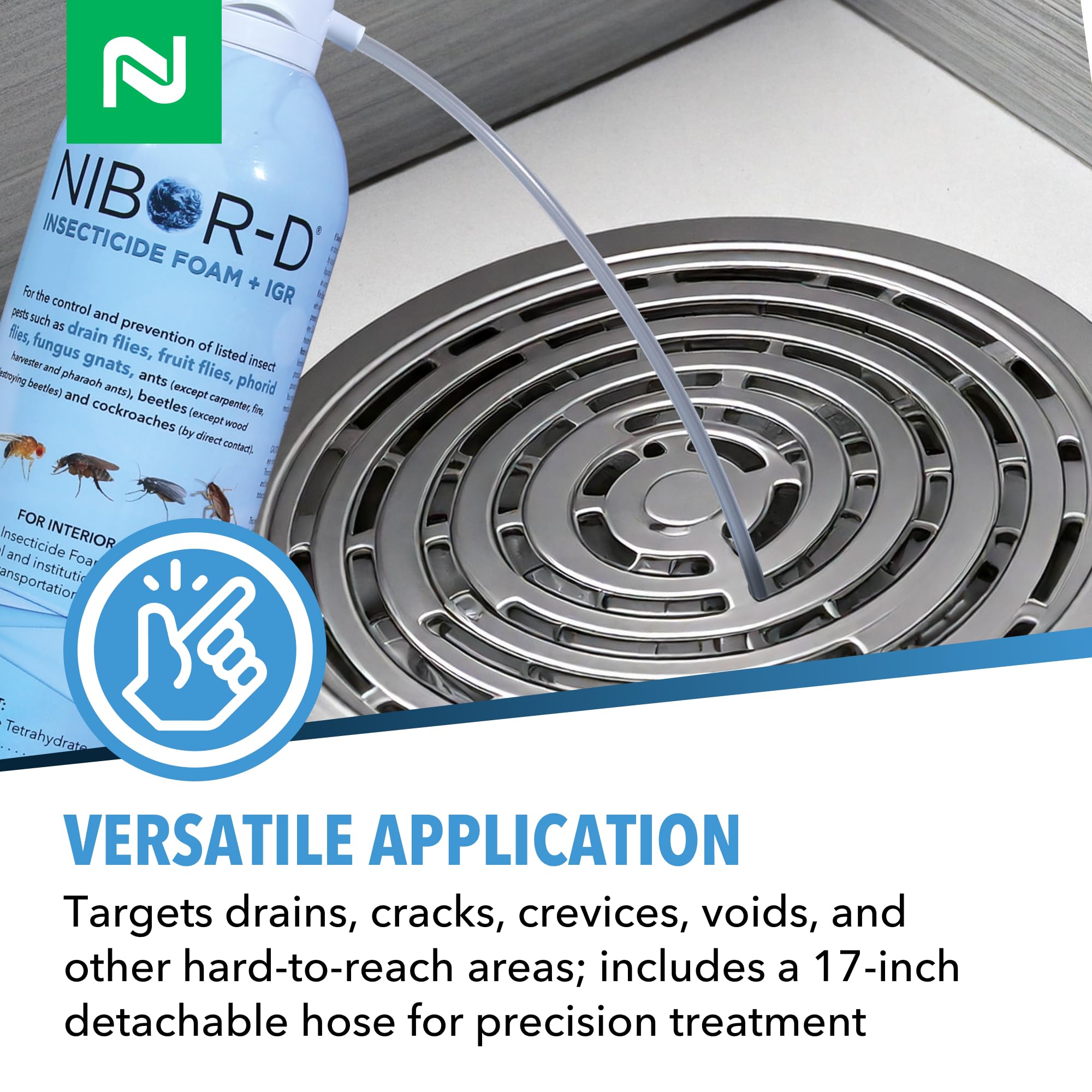 Nisus Nibor-D Insecticide Foam demonstrating 360 degree application