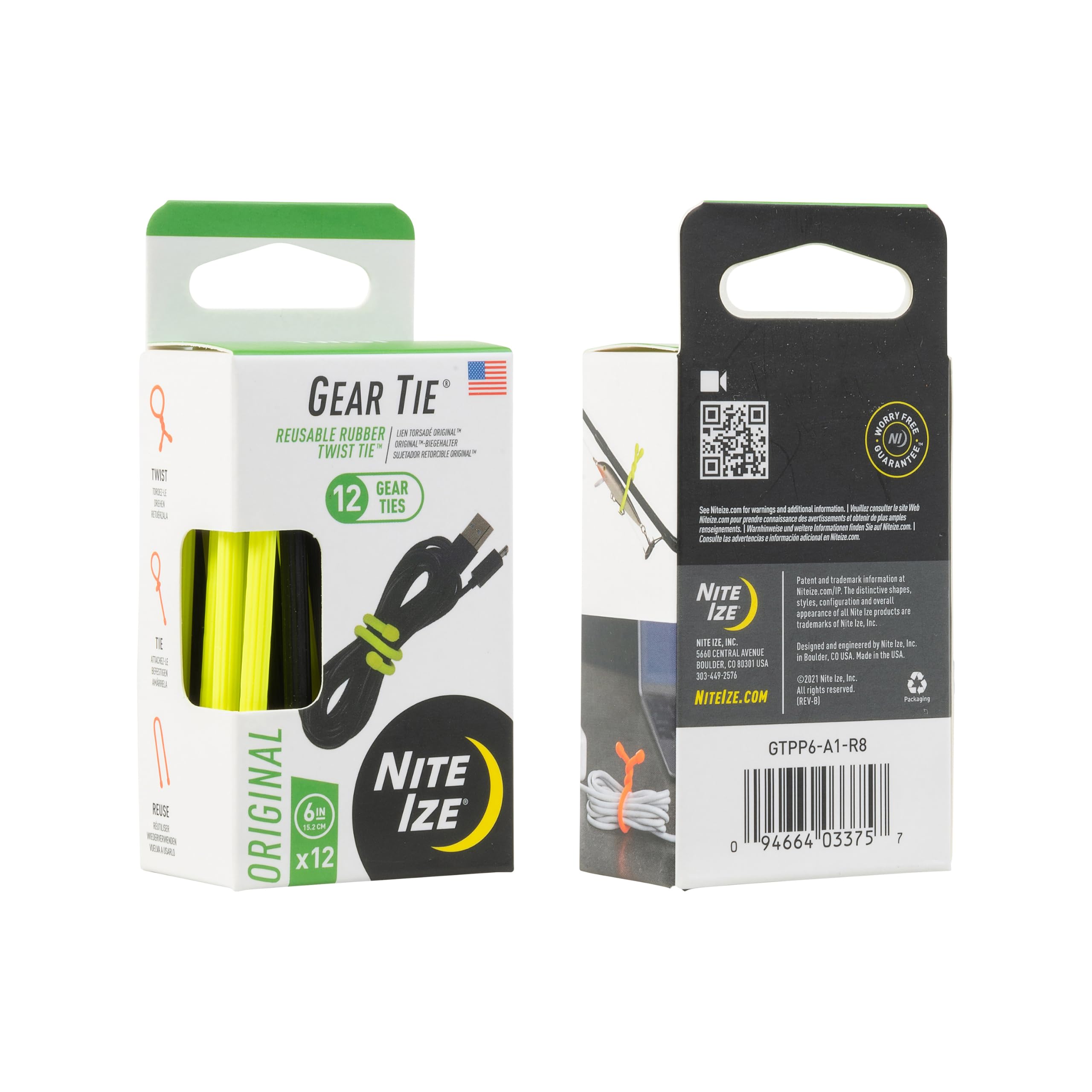 Nite Ize Gear Tie showing bendable wire interior