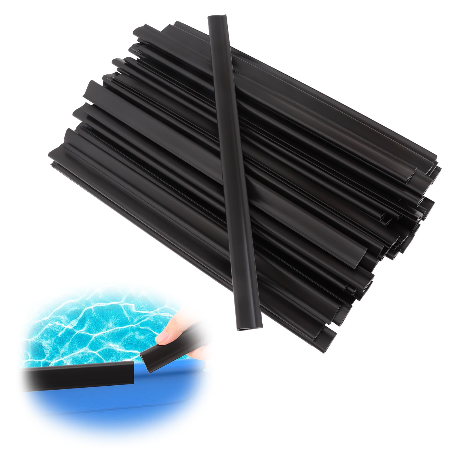 Niuyhe 61 pieces coping strips for above ground pools, black