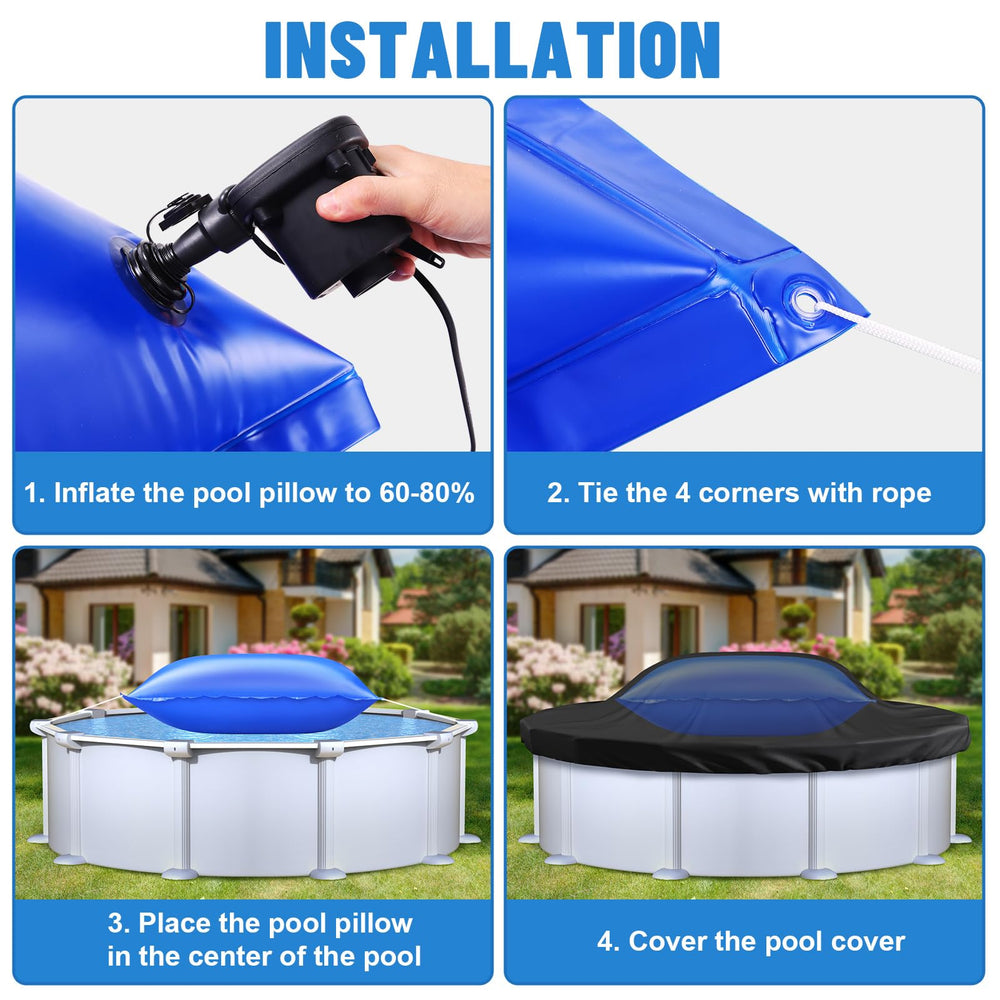 Niuyhe pool pillow installation process with air pump