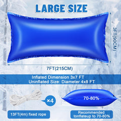 Niuyhe pool pillow packaging showing size and material