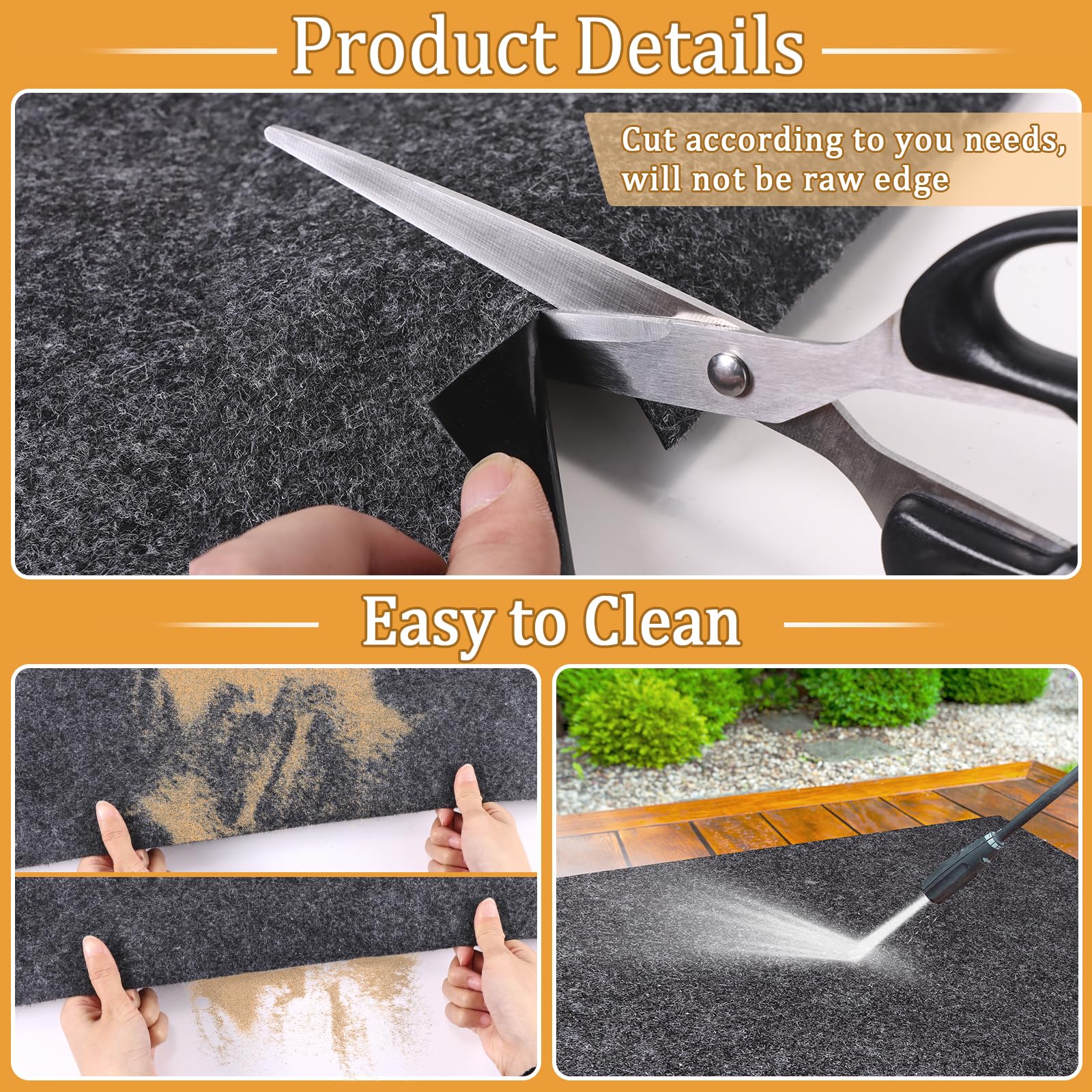 Niuyhe Storage Shed Floor Mat 10.2x8.2ft being washed with a hose