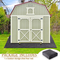 Niuyhe Storage Shed Floor Mat 10.2x8.2ft in a carport setting