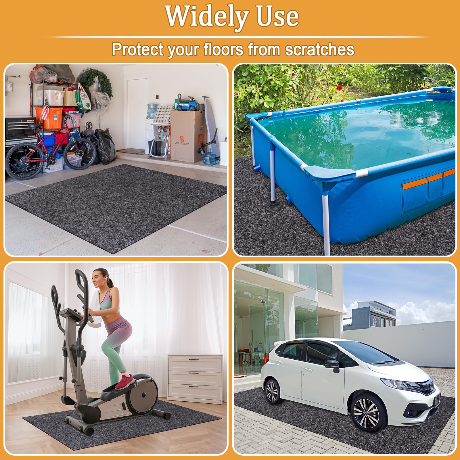 Niuyhe Storage Shed Floor Mat 10.2x8.2ft in use as a barbecue mat