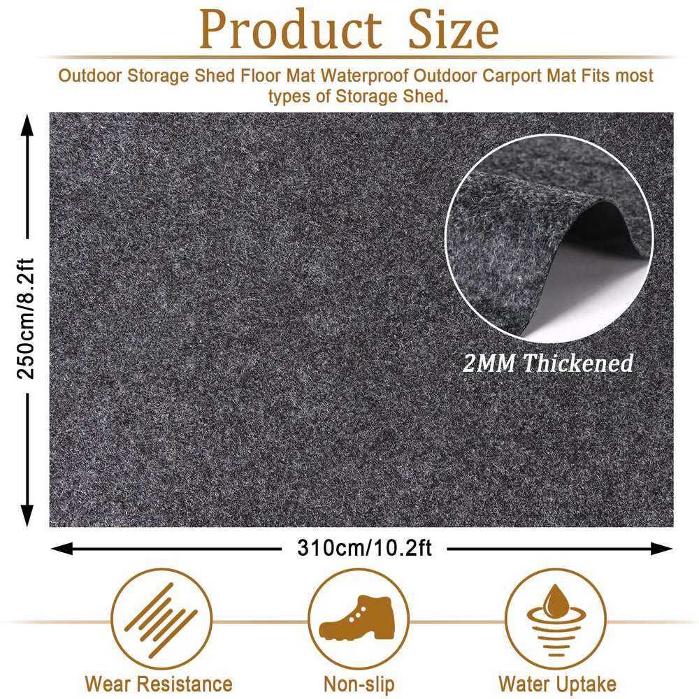 Niuyhe Storage Shed Floor Mat 10.2x8.2ft waterproof backing close-up