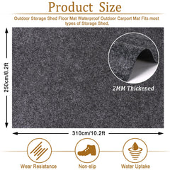 Niuyhe Storage Shed Floor Mat 10.2x8.2ft waterproof backing close-up