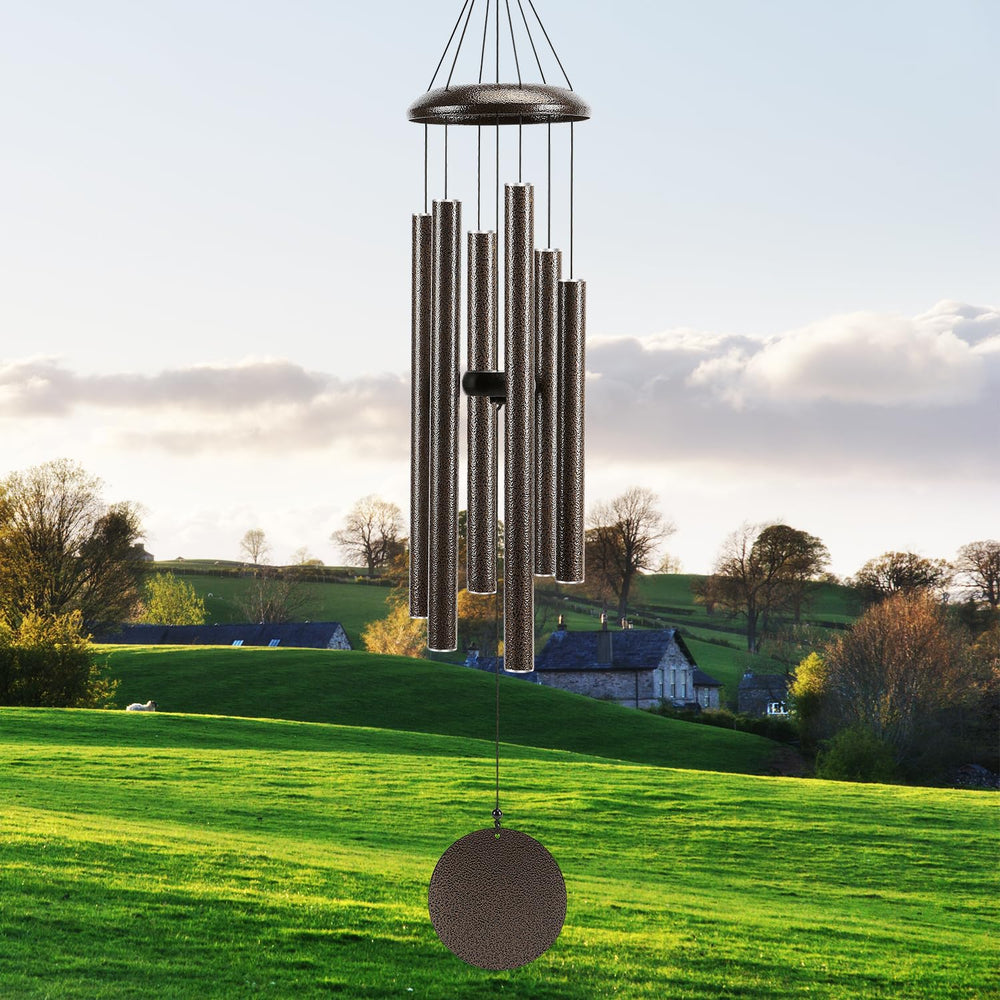 Njeury 40-inch wind chime front view in brown