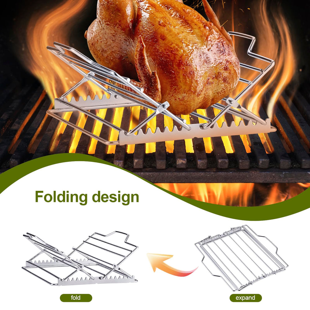 NLOYCOR Roasting Rack with dimensions displayed on a table