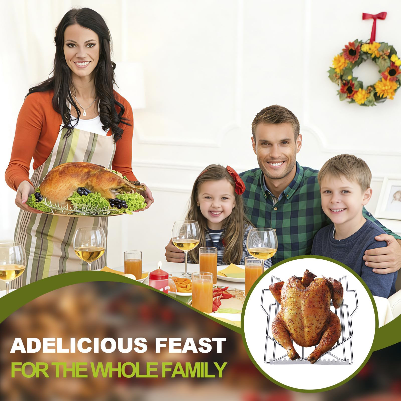 NLOYCOR Roasting Rack with non-stick surface for easy cleanup