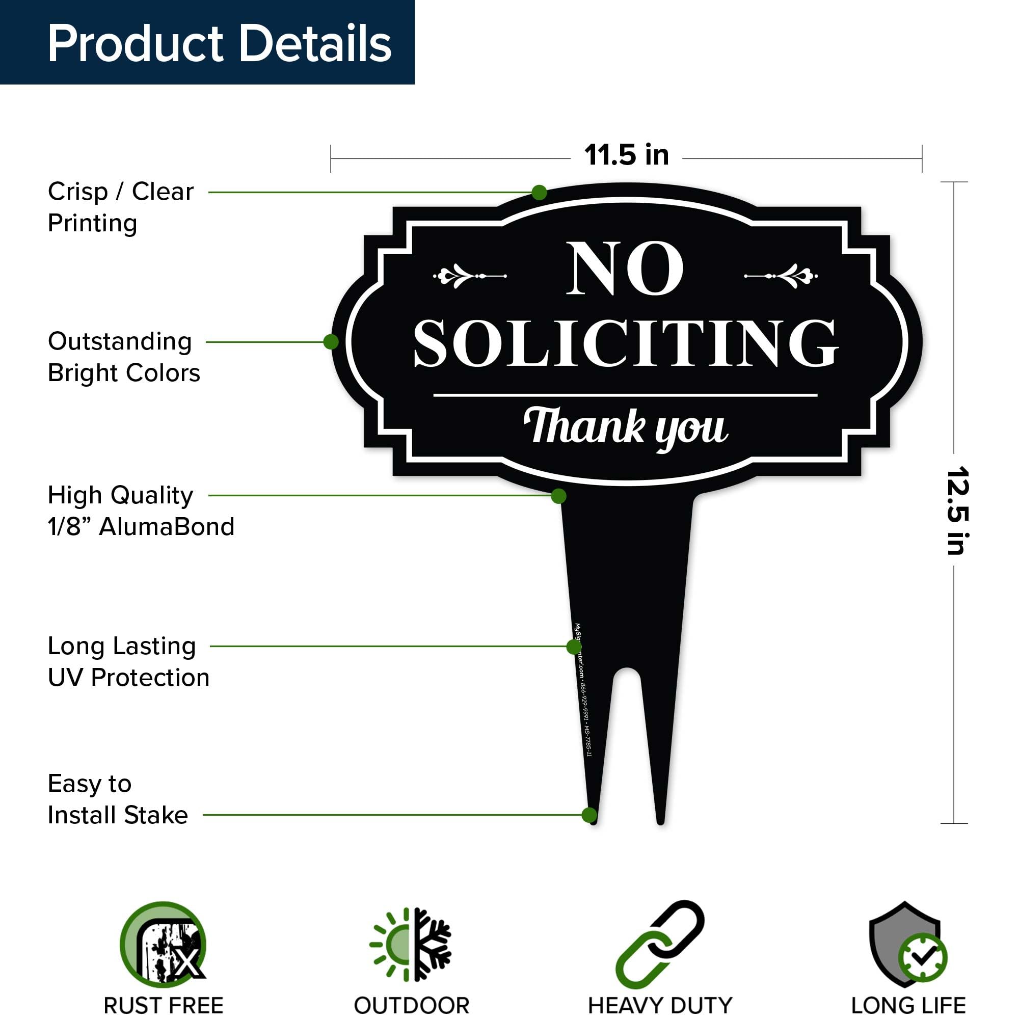 No Soliciting Sign placed at entrance of a home