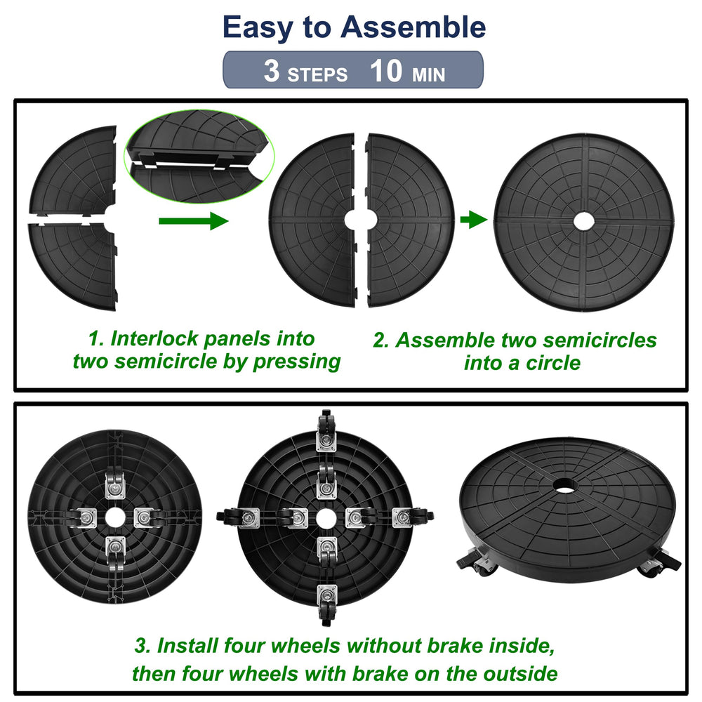 NOAMOO Plant Caddy assembly instructions and hardware