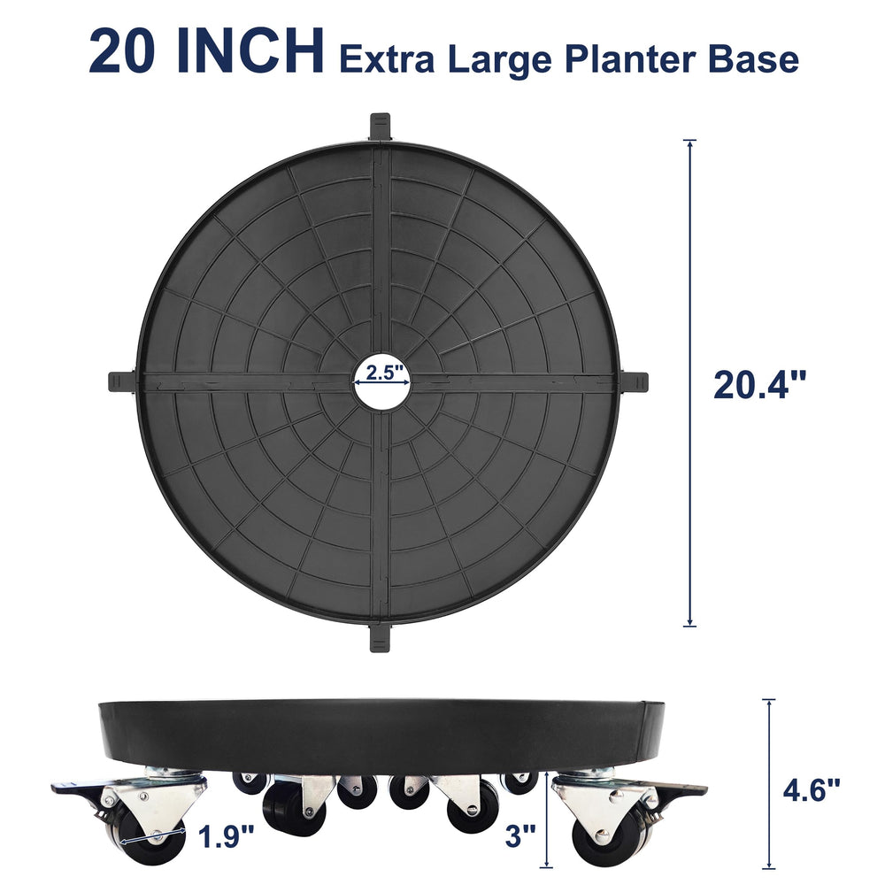 NOAMOO Plant Caddy with a 20-inch planter on top