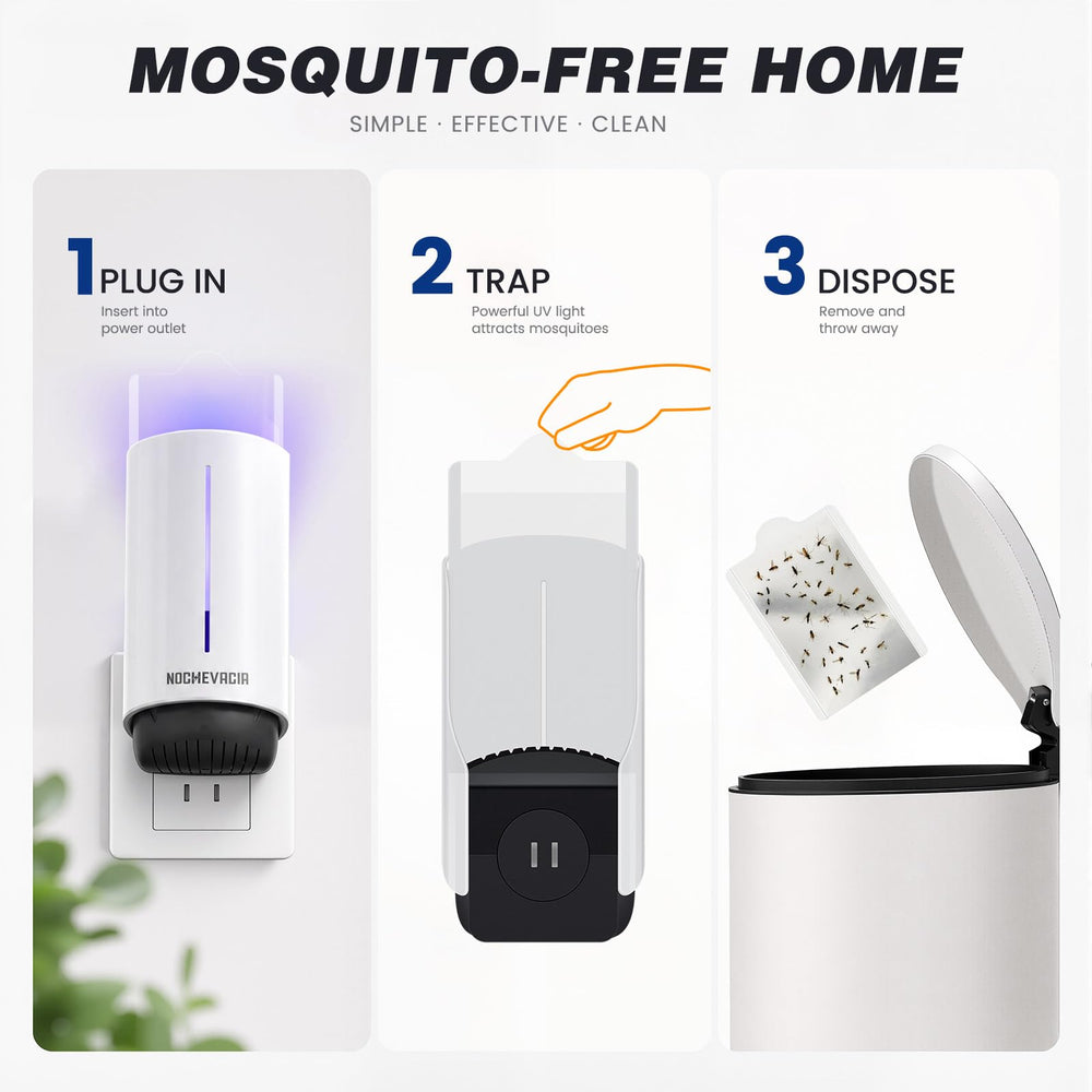 NocheVacia Plug-in Insect Trap installed in a wall socket