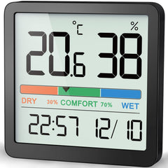 NOKLEAD Digital Hygrometer Indoor Thermometer front view with LCD display