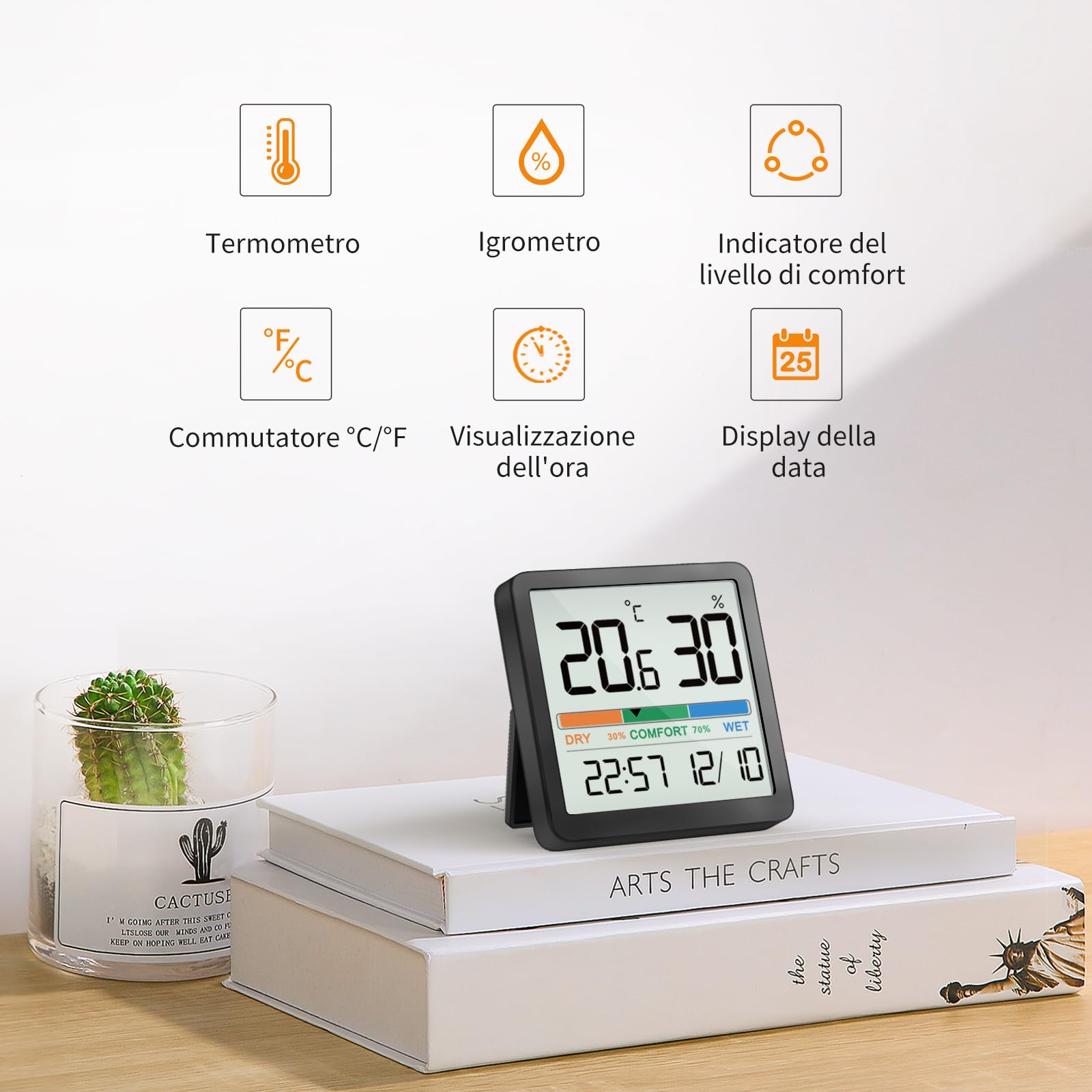 NOKLEAD Digital Hygrometer showing temperature and humidity readings
