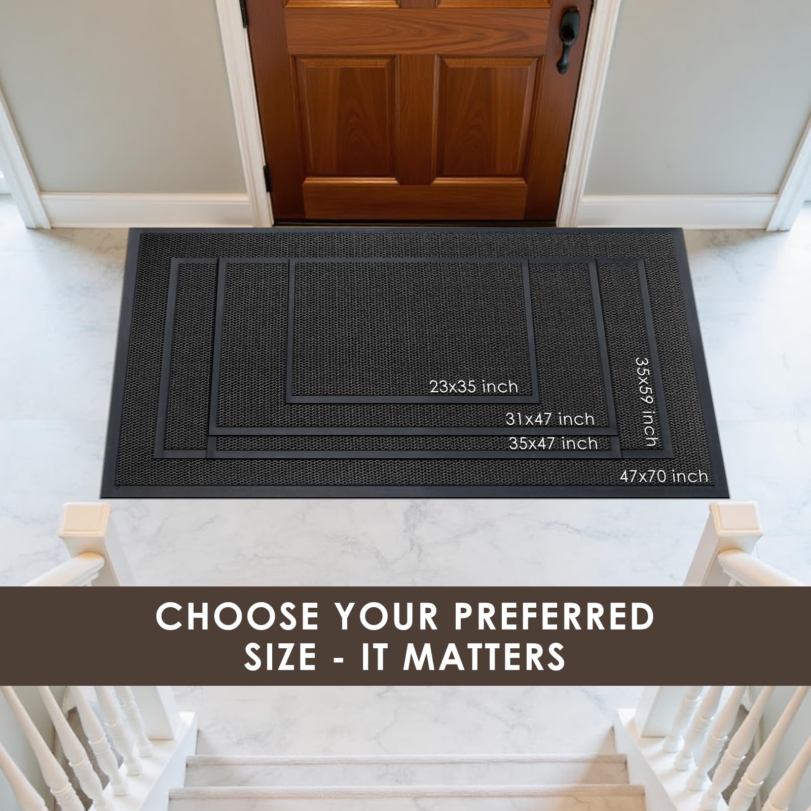 Non-slip backing of Azadx door mat
