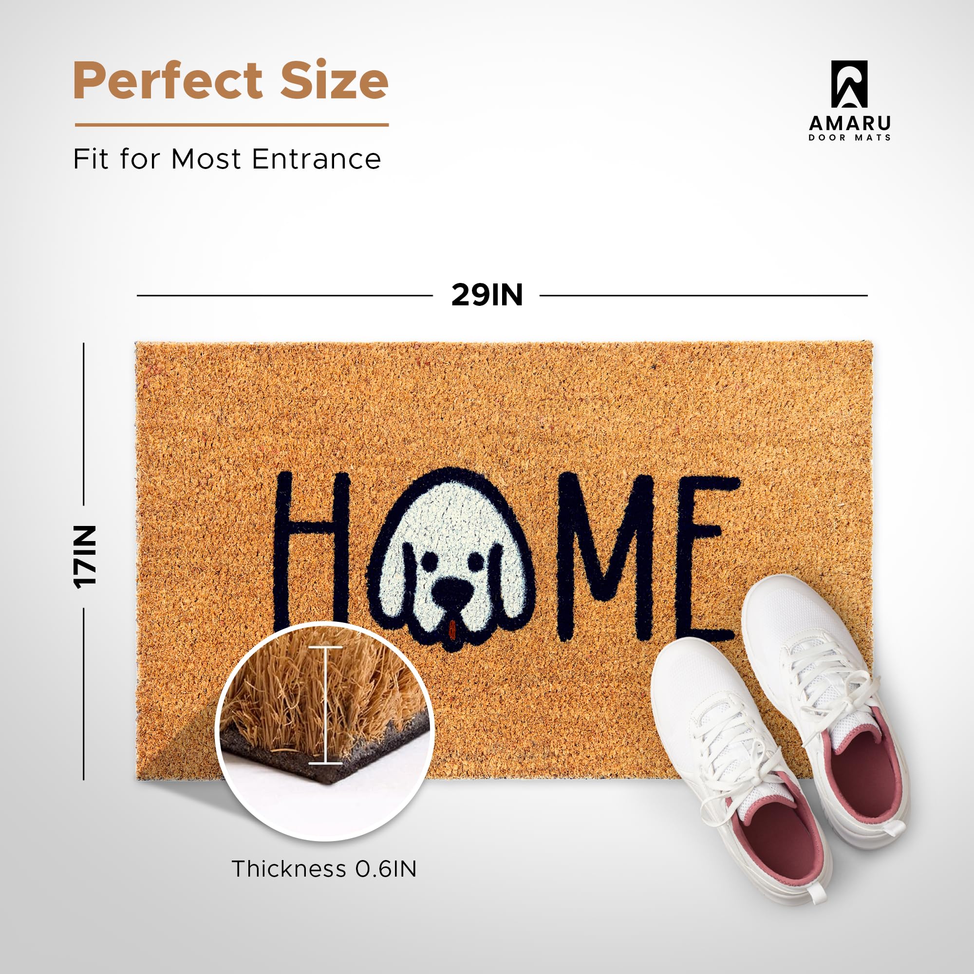 Non-slip backing of the AMARU Coco Welcome Mat