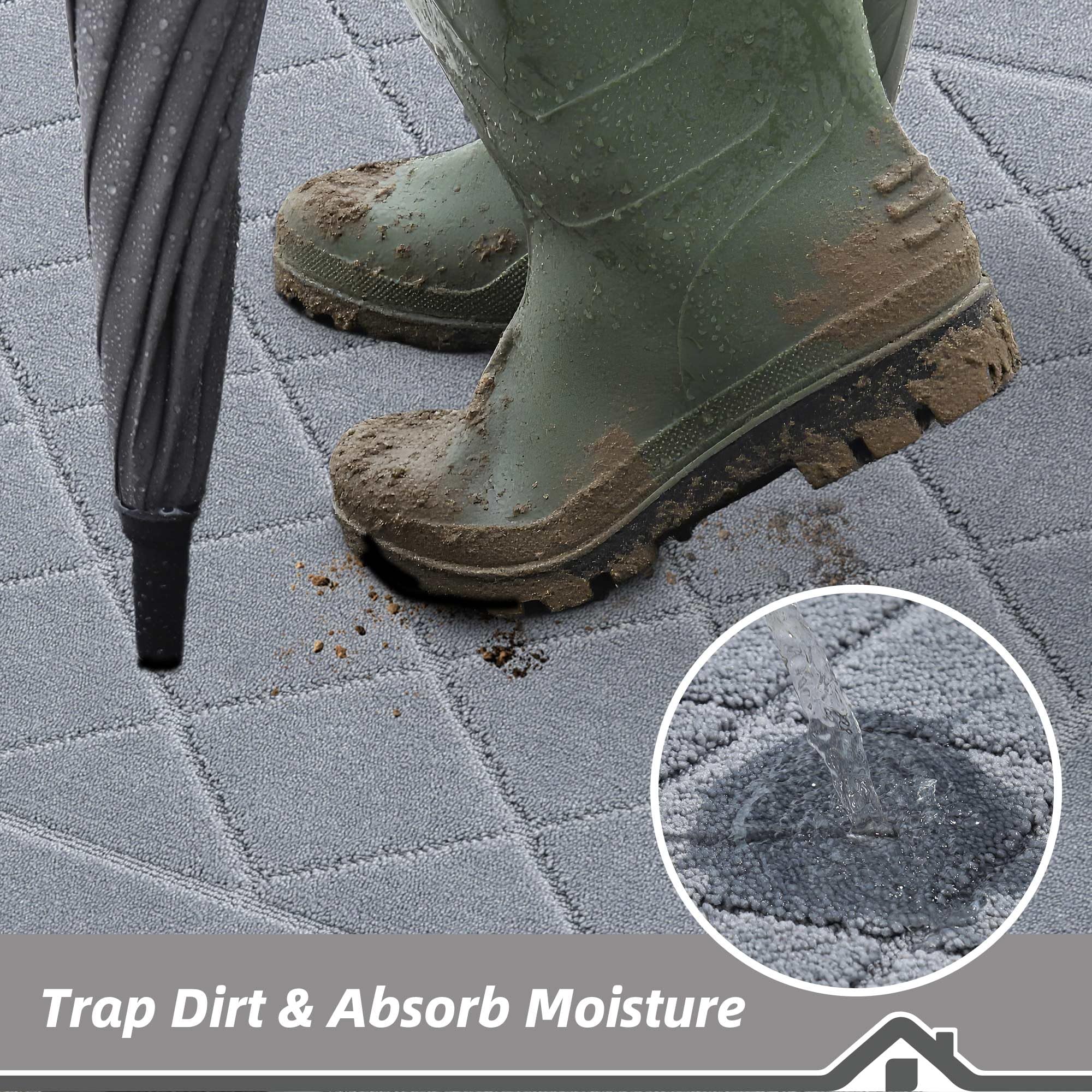 Non-slip backing of the BEQHAUSE Dirt Trapper Doormat
