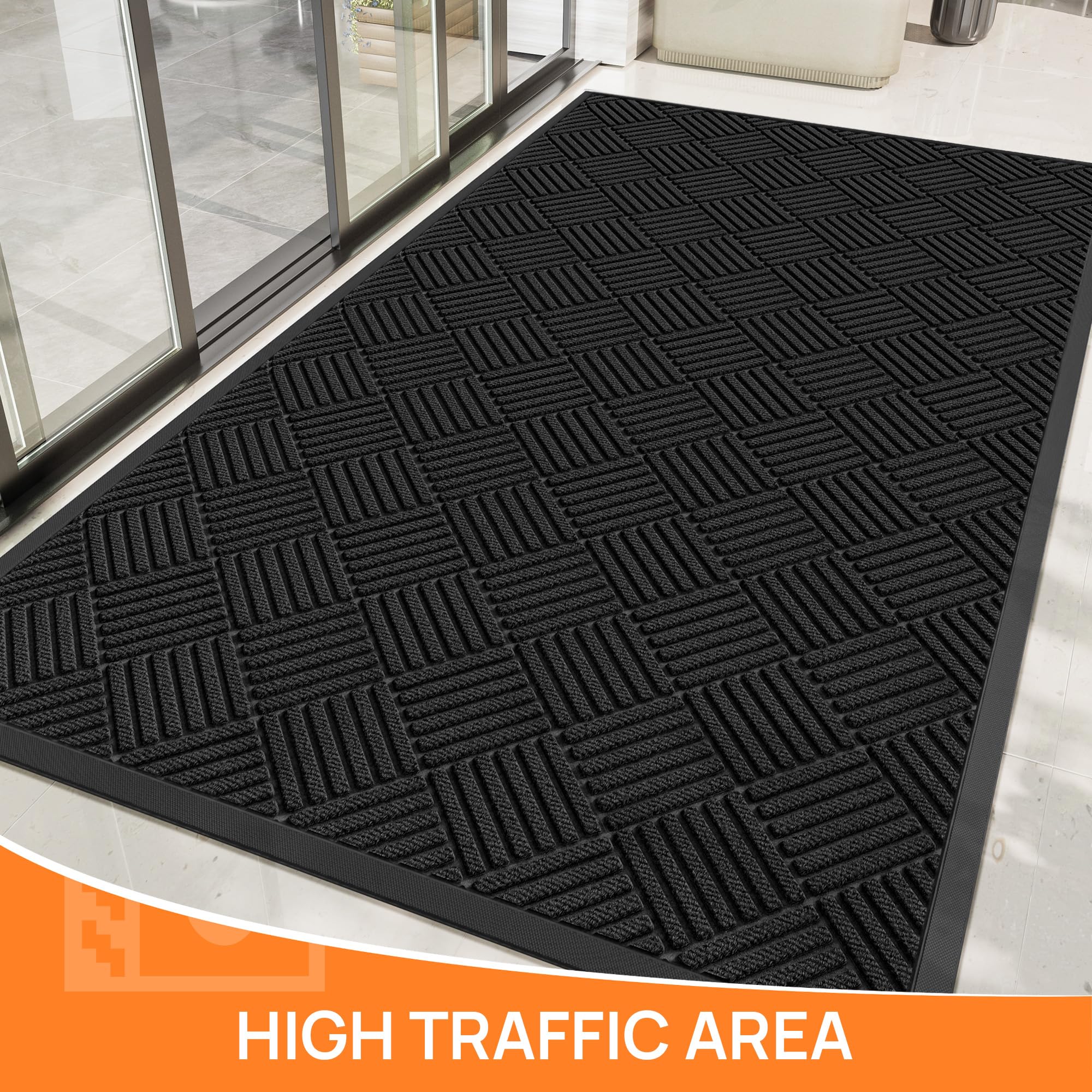 Non-slip natural rubber backing of HOMEK door mat
