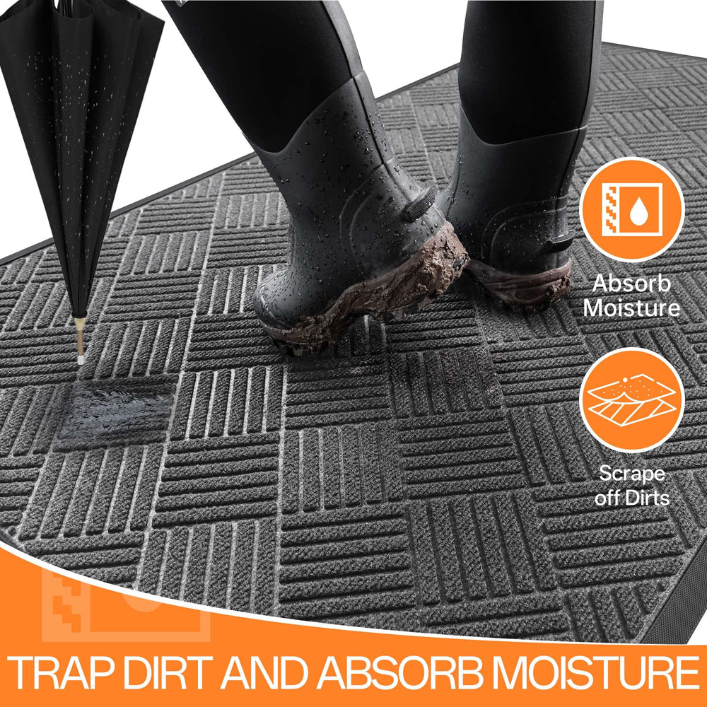 Non-slip natural rubber backing of HOMEK doormat