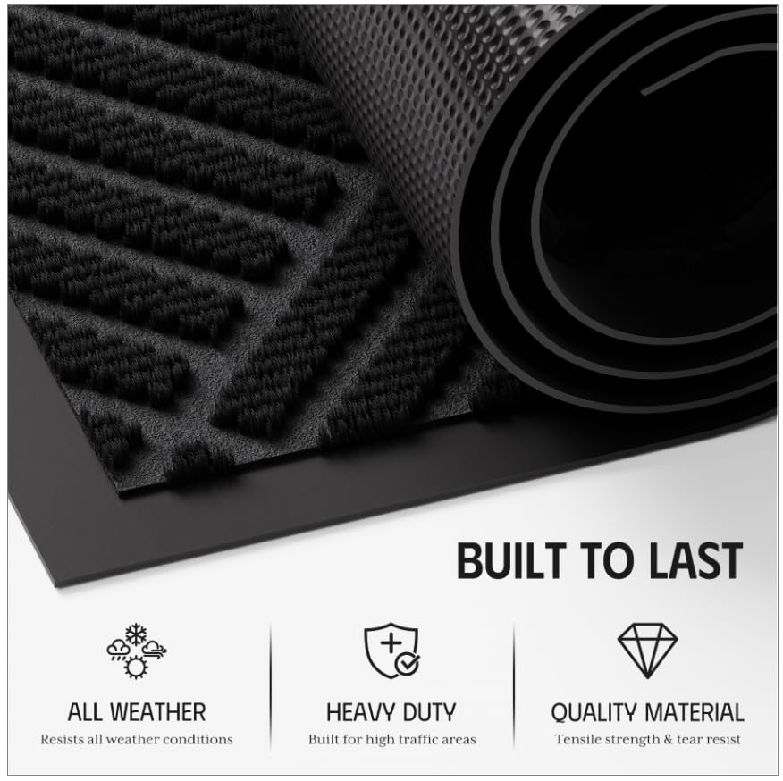 Non-slip PVC backing of EZ2LIVE doormat