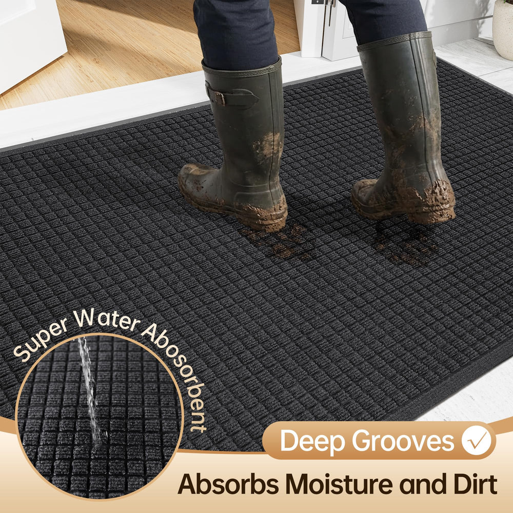 Non-slip rubber backing of Amyracel door mat