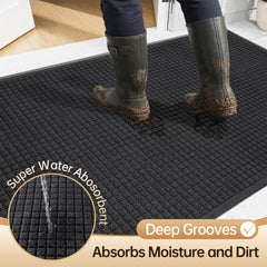 Non-slip rubber backing of Amyracel door mat