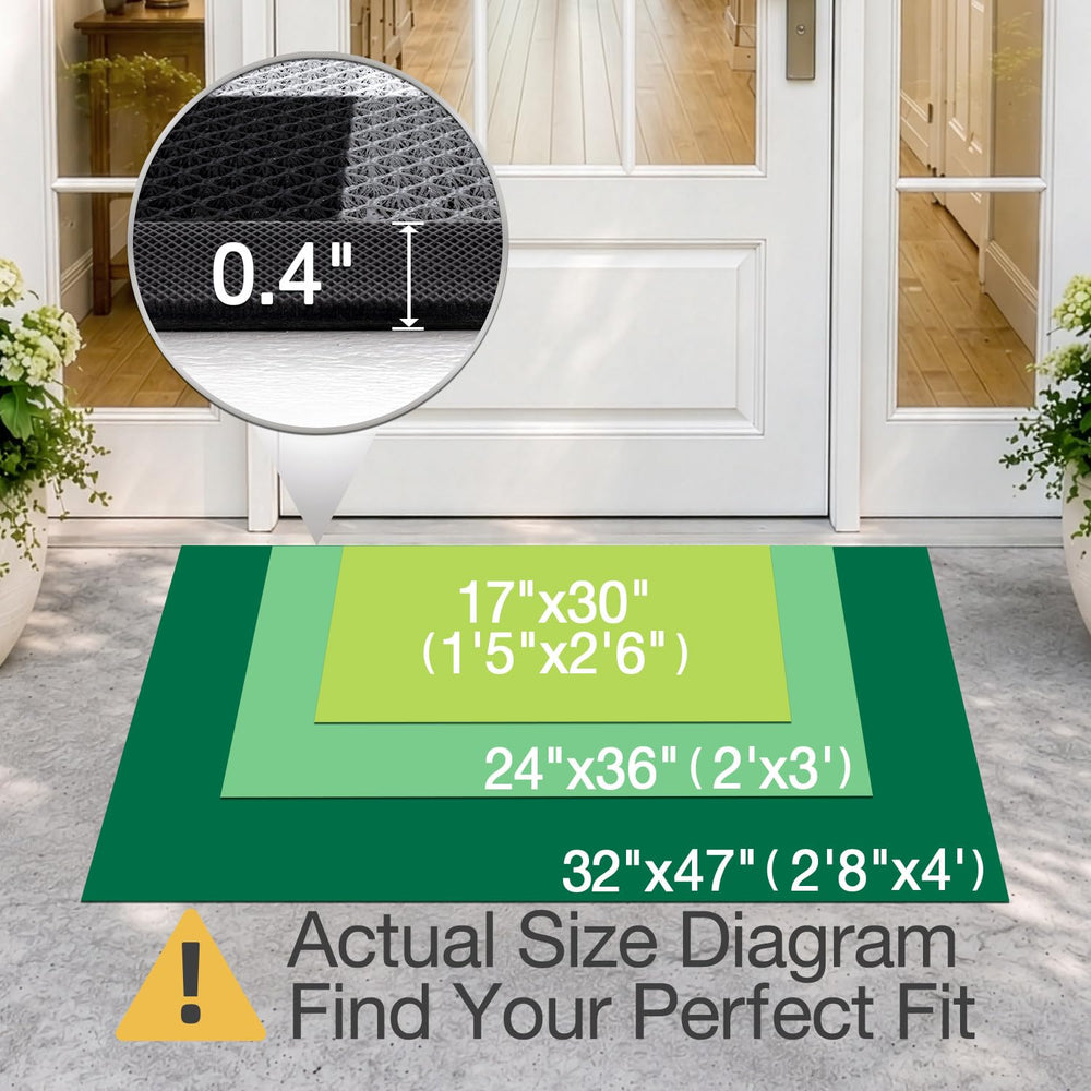 Non-slip rubber backing of LUMI Door Mat