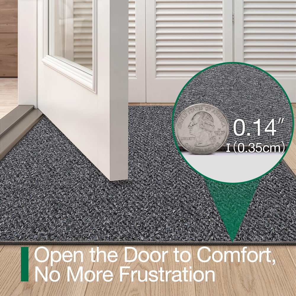 Non-slip rubber backing of LUMI Ultra Thin Door Mat
