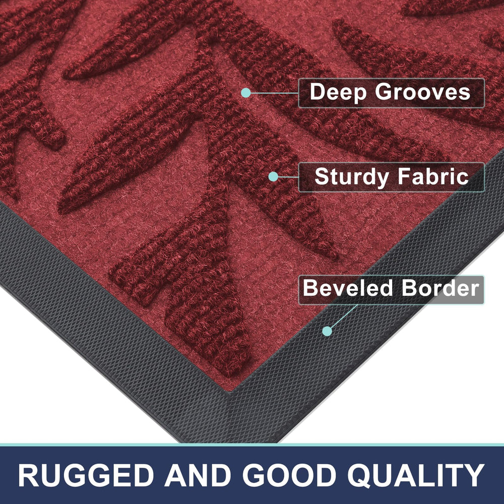 Non-slip rubber backing of Smiry Leaf doormat